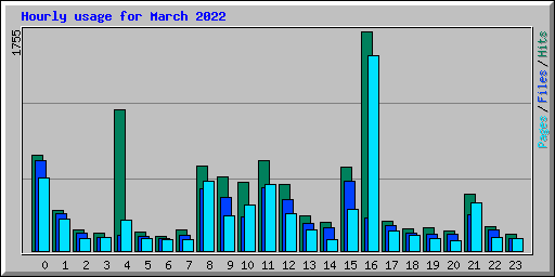 Hourly usage for March 2022